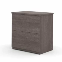 Bestar Solay L-Desk With Lateral File And Bookcase In Bark Gray -CYMAX Sales 1560845 2 L