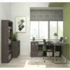 Bestar Solay L-Desk With Lateral File And Bookcase In Bark Gray -CYMAX Sales 1560845 L