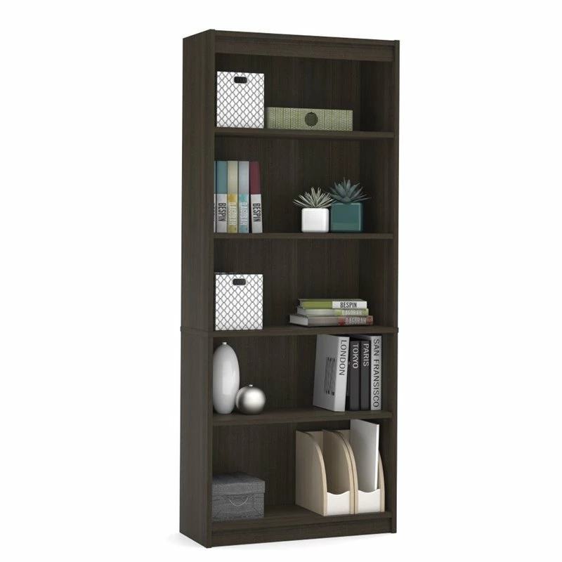 Bestar Ridgeley Modern Metal 3 Piece Office Set In Dark And White Chocolate 6 Bestar Ridgeley Modern Metal 3 Piece Office Set In Dark And White Chocolate - Image 4