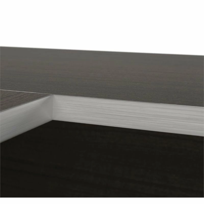 Bestar Ridgeley Modern Metal 3 Piece Office Set In Dark And White Chocolate 7 Bestar Ridgeley Modern Metal 3 Piece Office Set In Dark And White Chocolate - Image 5