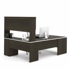 Bestar Ridgeley Modern Metal 3 Piece Office Set In Dark And White Chocolate 25 Bestar Ridgeley Modern Metal 3 Piece Office Set In Dark And White Chocolate -CYMAX Sales 1560850 6 L