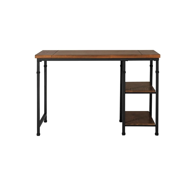 Atlin Designs Transitional Wood Desk With 2 Shelves In Brown Stained/Black 7 Atlin Designs Transitional Wood Desk With 2 Shelves In Brown Stained/Black - Image 5