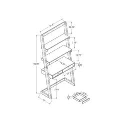 Furniture Of America Lazlo Wood Writing Desk With Shelves In Weathered White -CYMAX Sales 1565633 3 L