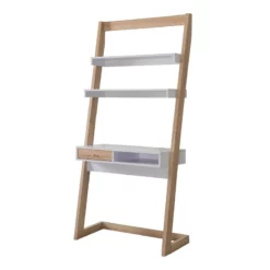 Furniture Of America Lazlo Wood Writing Desk With Shelves In Weathered White -CYMAX Sales 1565633 4 L