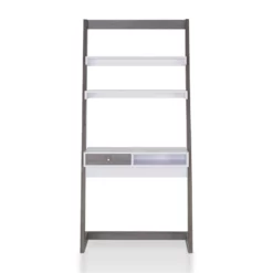 Furniture Of America Lazlo Wood Writing Desk With Shelves In Weathered White -CYMAX Sales 1565667 9 L