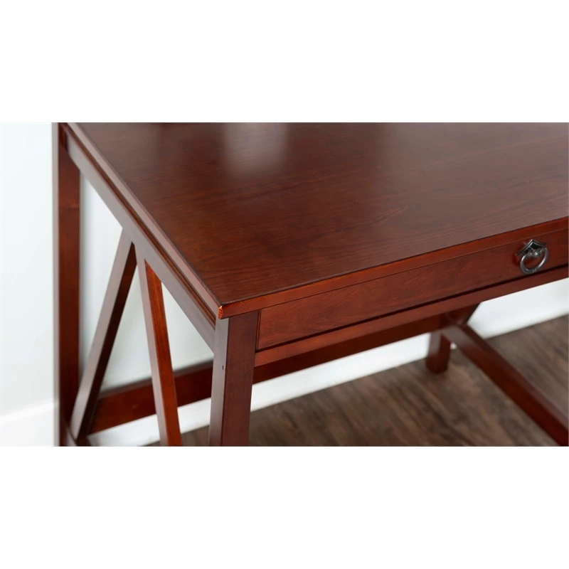 Bowery Hill Transitional Wood Writing Desk In Antique Tobacco Brown 12 Bowery Hill Transitional Wood Writing Desk In Antique Tobacco Brown - Image 10