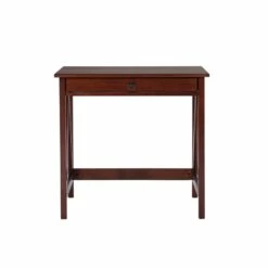 Bowery Hill Transitional Wood Writing Desk In Antique Tobacco Brown 18 Bowery Hill Transitional Wood Writing Desk In Antique Tobacco Brown -CYMAX Sales 1565758 3 L