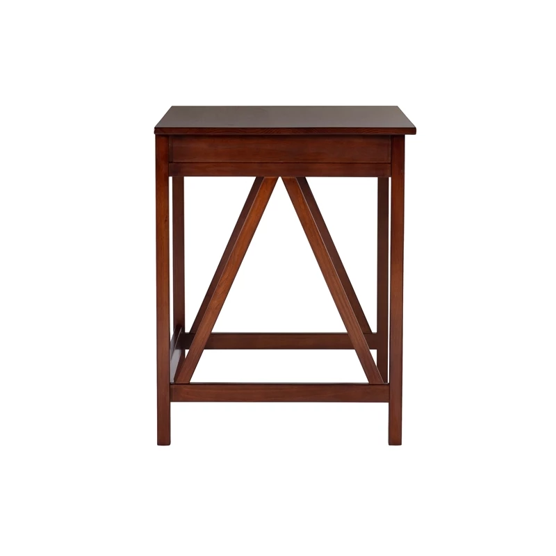 Bowery Hill Transitional Wood Writing Desk In Antique Tobacco Brown 6 Bowery Hill Transitional Wood Writing Desk In Antique Tobacco Brown - Image 4