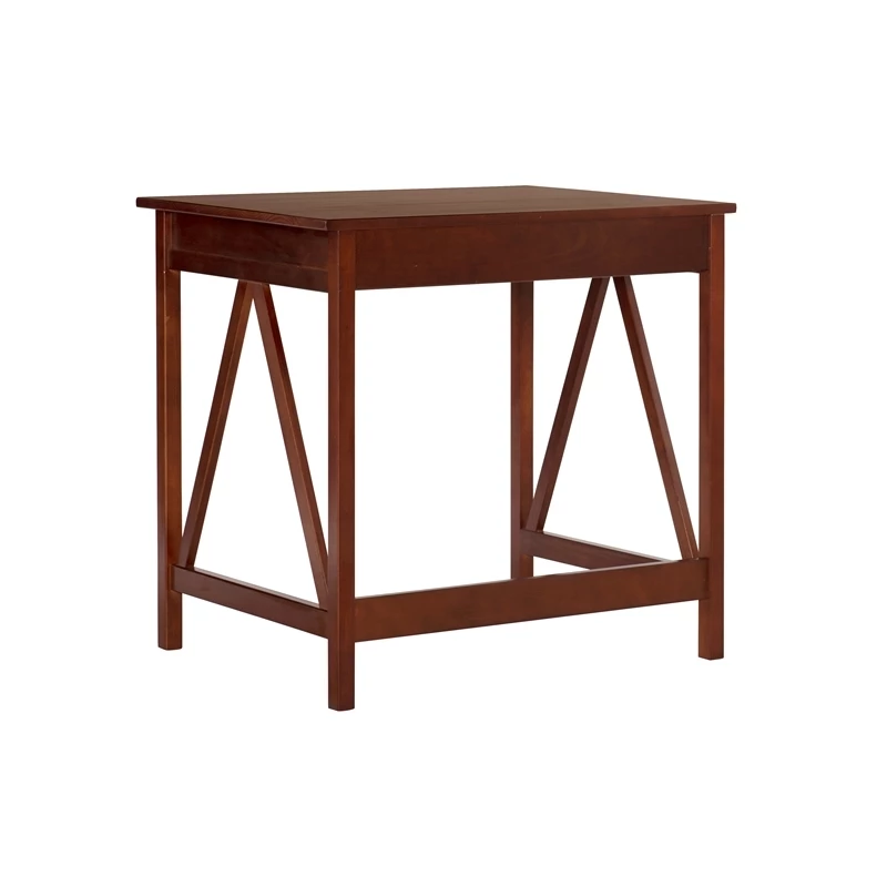 Bowery Hill Transitional Wood Writing Desk In Antique Tobacco Brown 7 Bowery Hill Transitional Wood Writing Desk In Antique Tobacco Brown - Image 5