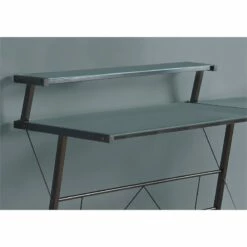 Scranton & Co Modern Tempered Glass/Metal L Shaped Computer Desk In Black -CYMAX Sales 1567268 1567273 L