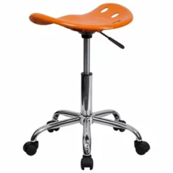 Scranton & Co Adjustable Bar Stool With Chrome Base In Red -CYMAX Sales 1567600 3 L