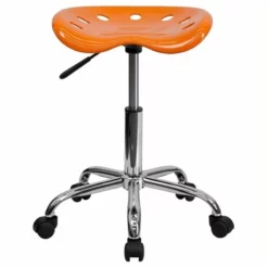 Scranton & Co Adjustable Bar Stool With Chrome Base In Red -CYMAX Sales 1567600 L