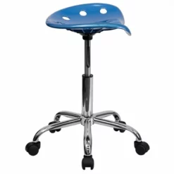 Scranton & Co Adjustable Bar Stool With Chrome Base In Red -CYMAX Sales 1567602 2 L