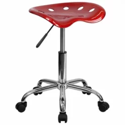 Scranton & Co Adjustable Bar Stool With Chrome Base In Red -CYMAX Sales 1567728 1 L