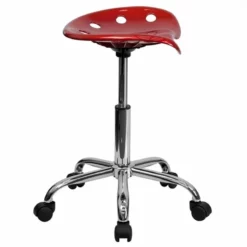 Scranton & Co Adjustable Bar Stool With Chrome Base In Red -CYMAX Sales 1567728 2 L