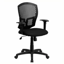 Scranton & Co Mid-Back Task Office Chair With Arms In Black