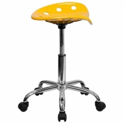 Scranton & Co Adjustable Bar Stool With Chrome Base In Red -CYMAX Sales 1567810 2 L