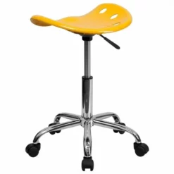 Scranton & Co Adjustable Bar Stool With Chrome Base In Red -CYMAX Sales 1567810 3 L