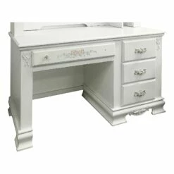 ACME Flora Rectangular Wood Computer Desk With Keyboard Tray In White Wood