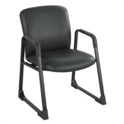 Safco Uber Big And Tall Guest Chair In Black Vinyl With Sled Base