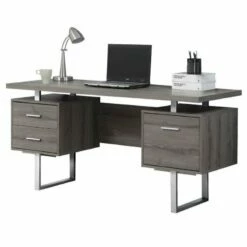 Bowery Hill 60" Hollow Core Home Office Desk In Dark Taupe -CYMAX Sales 1570112 L