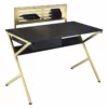 ACME Bolles Rectangular 1-Drawer Wooden Home Office Desk In Black And Gold