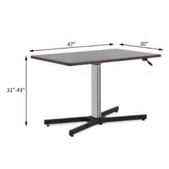 ACME Inscho Rectangular Wood Top Adjustable Height Office Desk In Espresso -CYMAX Sales 1573674 5 L