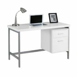 Atlin Designs 48" Modern Engineered Wood Home Office Desk In Dark Taupe Gray -CYMAX Sales 1573832 L