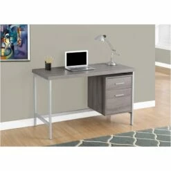 Atlin Designs 48" Modern Engineered Wood Home Office Desk In Dark Taupe Gray -CYMAX Sales 1573833 3 L