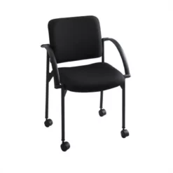 Safco Moto Mobile Stacking Chair In Black (Set Of 2)