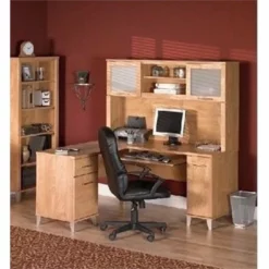 Bowery Hill 71" L-Shaped Computer Desk In Maple Cross -CYMAX Sales 1579795 1 L