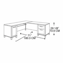 Bowery Hill 71" L-Shaped Computer Desk In Maple Cross -CYMAX Sales 1579795 2 L
