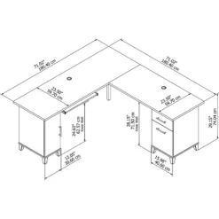 Bowery Hill 71" L-Shaped Computer Desk In Maple Cross -CYMAX Sales 1579903 7 L