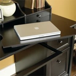 Bowery Hill Traditional Wood Computer Desk With Slide-out Keyboard In Black -CYMAX Sales 1580225 13 L