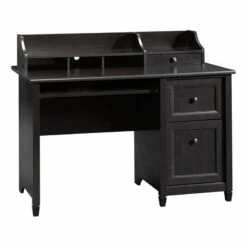 Bowery Hill Traditional Wood Computer Desk With Slide-out Keyboard In Black