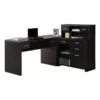 Bowery Hill Wood L Shaped Computer Desk With Hutch In Dark Brown -CYMAX Sales 1580517 2 L