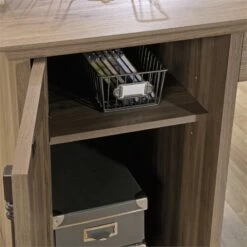 Bowery Hill Contemporary Wood L-Shaped Home Office Desk In Salt Oak -CYMAX Sales 1580551 23 L