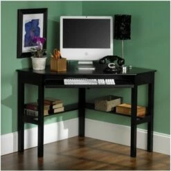 Bowery Hill Transitional Wood Corner Computer Desk In Rich Espresso -CYMAX Sales 1580670 L