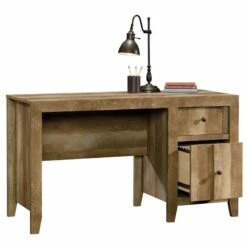 Bowery Hill Rustic Wood Home Office Computer Desk In Craftsman Oak -CYMAX Sales 1581449 1581458 L