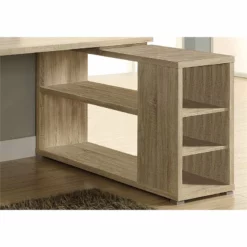 Bowery Hill Adjustable L Shaped Computer Desk In Natural -CYMAX Sales 1582094 1582095 L
