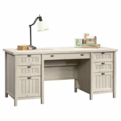 Sauder Costa Engineered Wood Executive Desk In Chalked Chestnut -CYMAX Sales 1598262 1 L