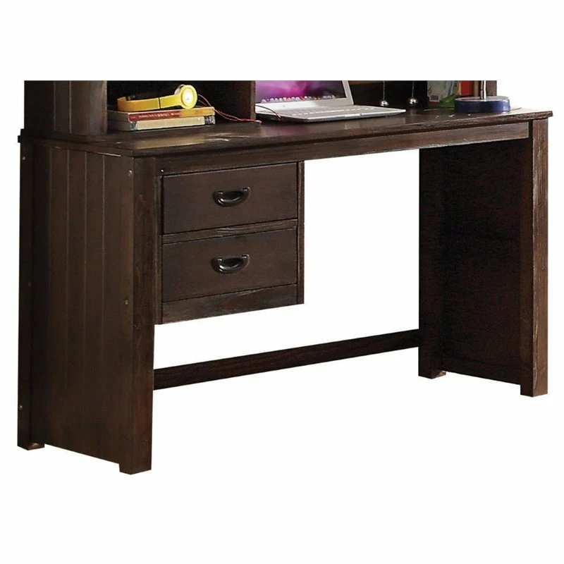 ACME Hector 2-Drawer Wooden Desk In Antique Charcoal Brown 3 ACME Hector 2-Drawer Wooden Desk In Antique Charcoal Brown