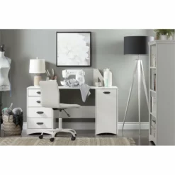 South Shore Artwork Writing Desk In Pure White -CYMAX Sales 1614337 6 L