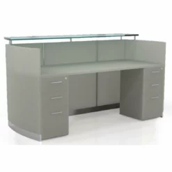 Mayline Medina 87"" X 37"" Reception Station In Sea Salt Laminate 7 Mayline Medina 87"" X 37"" Reception Station In Sea Salt Laminate -CYMAX Sales 1619897 L