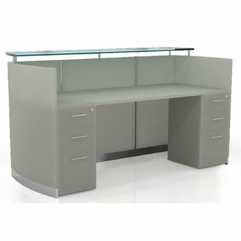 Mayline Medina 87"" X 37"" Reception Station In Sea Salt Laminate 5 Mayline Medina 87"" X 37"" Reception Station In Sea Salt Laminate - Image 3