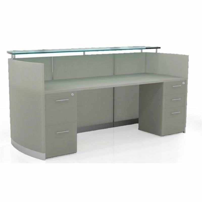 Mayline Medina 87"" X 37"" Reception Station In Sea Salt Laminate 4 Mayline Medina 87"" X 37"" Reception Station In Sea Salt Laminate - Image 2