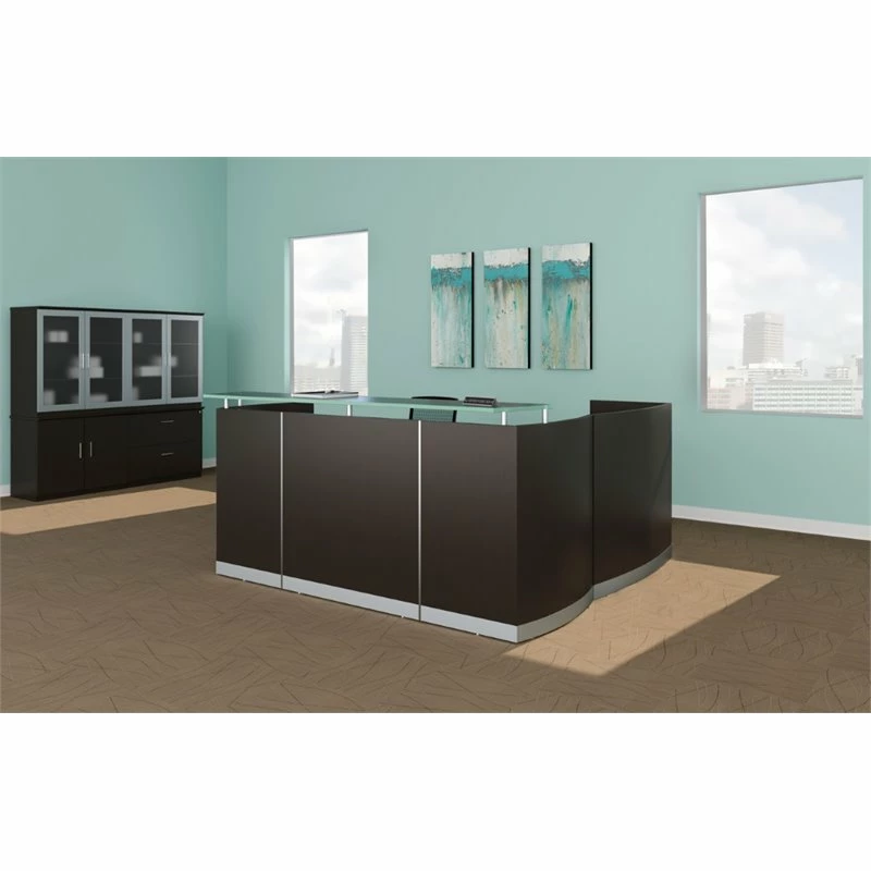 Mayline Medina 87"" X 62"" Reception Station In Sea Salt Laminate 6 Mayline Medina 87"" X 62"" Reception Station In Sea Salt Laminate - Image 4