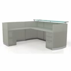 Mayline Medina 87"" X 62"" Reception Station In Sea Salt Laminate