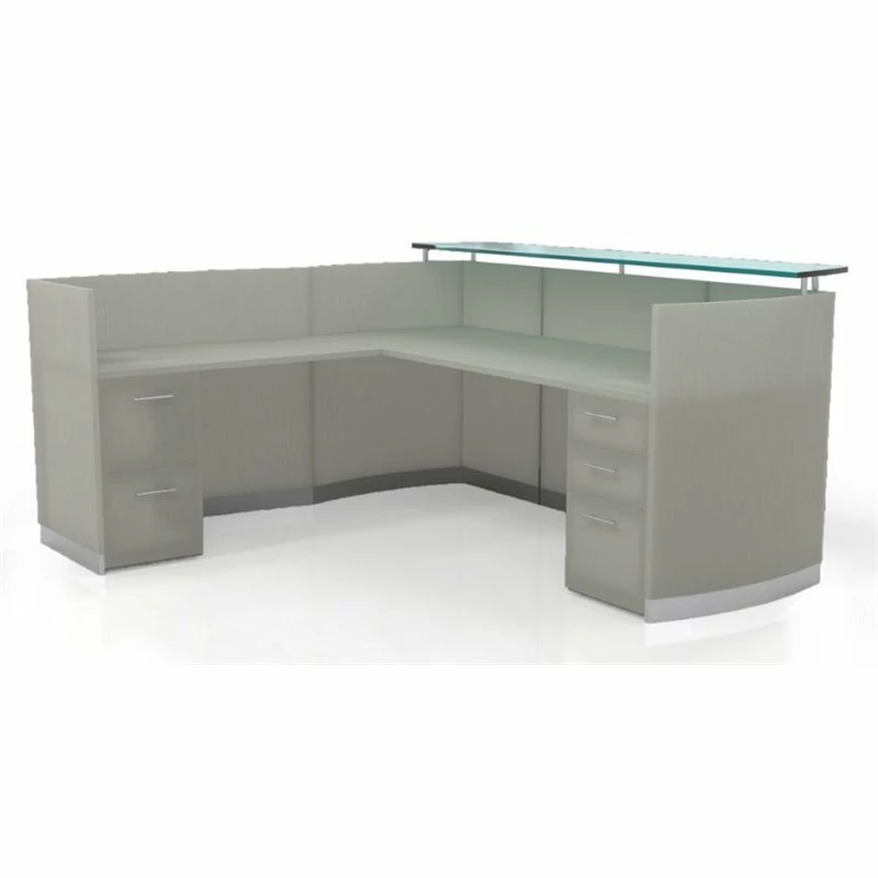 Mayline Medina 87"" X 62"" Reception Station In Sea Salt Laminate 3 Mayline Medina 87"" X 62"" Reception Station In Sea Salt Laminate