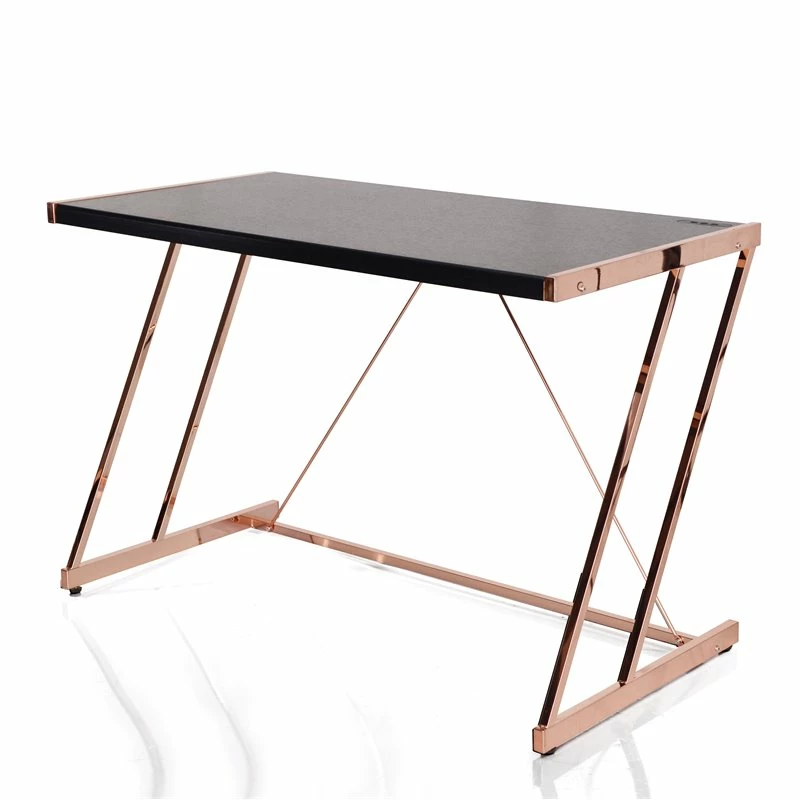 ACME Finis Writing Desk With USB Dock In Black And Rose Gold 3 ACME Finis Writing Desk With USB Dock In Black And Rose Gold